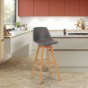 Scandinavische design kruk Willis Wood met kussen  Kortingen