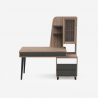 Modern design thuiskantoor bureau 120x55 cm met vitrinekast en laden Noly Korting