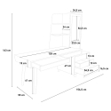 Modern design thuiskantoor bureau 120x55 cm met vitrinekast en laden Noly Afmetingen