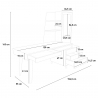 Modern design thuiskantoor bureau 120x55 cm met vitrinekast en laden Noly Afmetingen