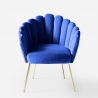 Kuipstoel in modern fluweel design met gouden poten Calicis 