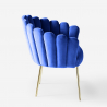 Kuipstoel in modern fluweel design met gouden poten Calicis 