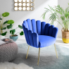 Kuipstoel in modern fluweel design met gouden poten Calicis 