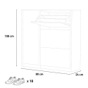 Ruimtebesparende schoenenkast voor 18 paar schoenen 80x24x108 cm Stoian  