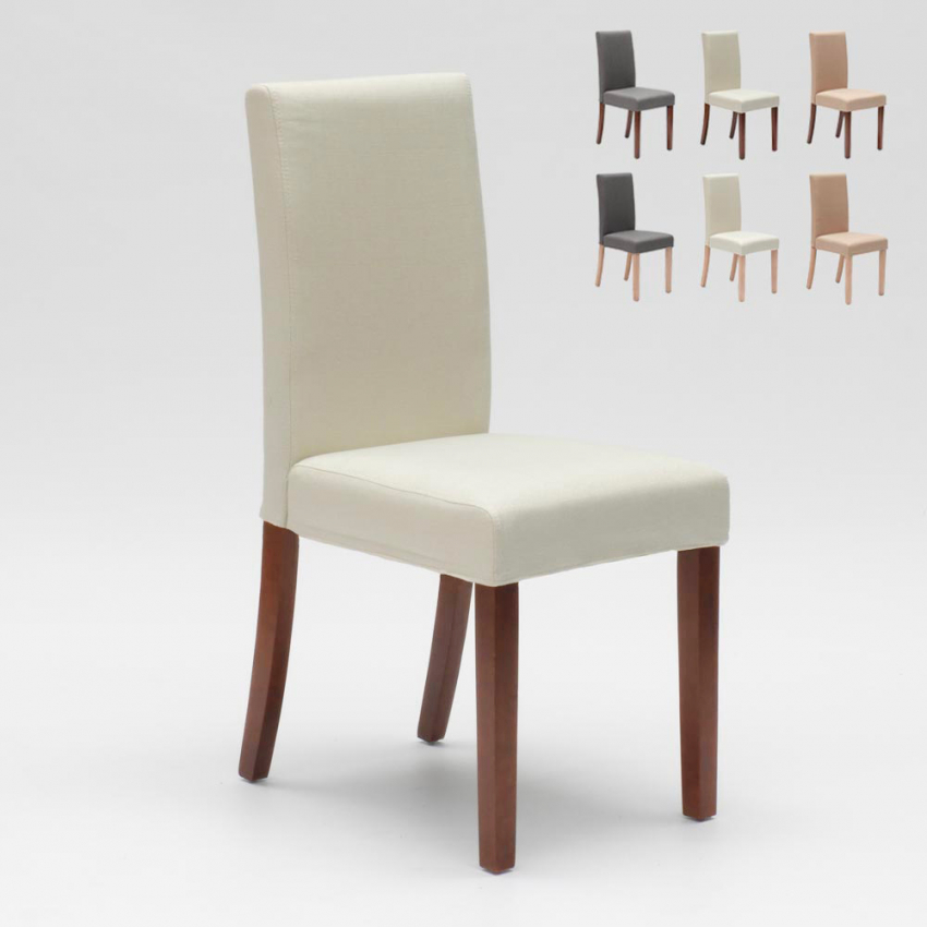 Gewatteerde stoel met houten poten in Henriksdal-stijl Comfort Luxury 