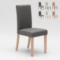 Gewatteerde stoel met houten poten in Henriksdal-stijl Comfort Luxury Aanbieding