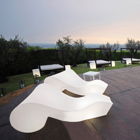 Verlichte chaise longue modern design tuin terras exterieur Rococò Slide