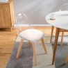 Transparante stoel Caurs met kussen in Scandinavisch design Voorraad