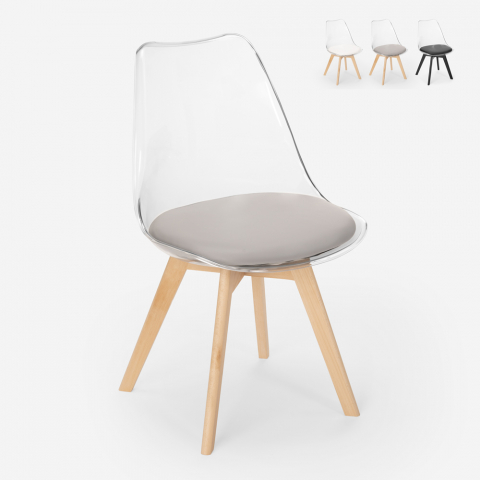 Transparante stoel Caurs met kussen in Scandinavisch design Aanbieding
