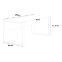 Bureau 170x80cm in grijs en wit Metaldesk Keuze