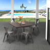 industrieel design tafel 80x80cm 4 stoelen Lix stijl keuken bar hustle Voorraad