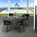 Set met vierkante tafel 80x80 cm en 4 stoelen in modern industrieel design Reeve Voorraad