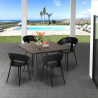 Set met vierkante tafel 80x80 cm en 4 stoelen in modern industrieel design Reeve Voorraad