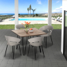 Horeca set met 4 moderne stoelen en tafel 80x80 cm in industrieel design Maeve Voorraad