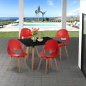 Conjunto mesa preta 80x80cm quadrada 4 cadeiras design escandinavo Dax Dark Korting