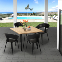 Conjunto mesa cozinha 80x80cm industrial 4 cadeiras design moderno Maeve Light Voorraad