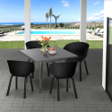 Set van 4 design stoelen en vierkante tafel van 80x80 cm Krust Catalogus