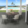 Set met vierkante tafel 80x80 cm en 4 stoelen in modern design Howe Voorraad