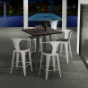 Set met hoge tafel 60x60 cm en 4 industriële metalen barkrukken Bruck Wood Keuze
