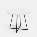 Moderne ronde tafel 100cm wit zwart metalen poten eetkamer Marmor Verkoop
