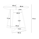 Ronde eettafel wit tafelblad en zwart metalen poten 80 cm Marmor Korting