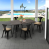 Set met houten tafel 120x60 cm en 4 stoelen in industriële stijl Wismar Top Light Kortingen