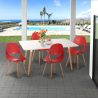 Scandinavisch design rechthoekige tafelset 80x120cm 4 stoelen Flocs Light Korting