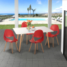 Scandinavisch design set met rechthoekige tafel 80x120 cm en 4 stoelen Flocs Light Korting