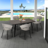 Set met eettafel 120x60 cm en 4 modern design stoelen Tecla Voorraad