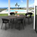Set van 4 moderne design stoelen en industriële eettafel 120x60 cm Sixty Voorraad