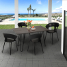 Set van 4 moderne design stoelen en industriële eettafel 120x60 cm Sixty Voorraad
