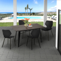 Industriële set met 4 stoelen en rechthoekige tafel 120x60 cm Bantum Voorraad