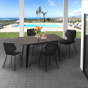 Industriële set met 4 stoelen en rechthoekige tafel 120x60 cm Bantum Voorraad