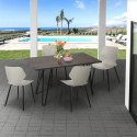 Industriële set met 4 stoelen en rechthoekige tafel 120x60 cm Pakis Voorraad