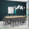 Set van 8 fluwelen design stoelen en tafel in industriële stijl 220x80 cm Samsara XXL2 Korting