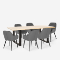 Conjunto mesa de jantar 180x80cm 6 cadeiras veludo design moderno Samsara L1 Catalogus