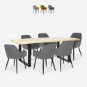 Conjunto mesa de jantar 180x80cm 6 cadeiras veludo design moderno Samsara L1 Verkoop