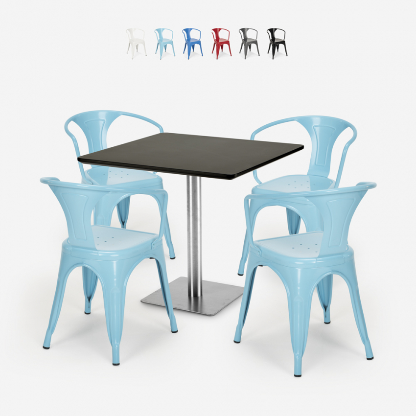 Horeca set met tafel 90x90 cm en 4 stoelen Heavy Verkoop Horeca set met tafel 90x90 cm en 4 stoelen Heavy Verkoop