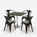 horeca salontafel set bar keuken restaurants 90x90cm 4 stoelen Lix heavy Keuze