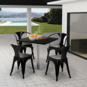 horeca salontafel set bar keuken restaurants 90x90cm 4 stoelen Lix heavy Voorraad