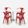 tafelset bar keuken restaurants horeca 90x90cm 4 stoelen Lix heavy white Kosten