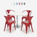 tafelset bar keuken restaurants horeca 90x90cm 4 stoelen Lix heavy white Catalogus