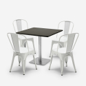 Horeca set met tafel 90x90 cm en 4 stoelen Just Afmetingen