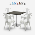Horeca set met tafel 90x90 cm en 4 stoelen Just Aanbod