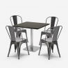 restaurant bar set 4 stoelen Lix salontafel zwart horeca 90x90cm just Model