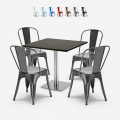 restaurant bar set 4 stoelen Lix salontafel zwart horeca 90x90cm just Aanbieding