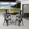 Horeca set met tafel 90x90 cm en 4 stoelen Just Keuze