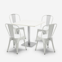 Horeca set met tafel 90x90 cm en 4 stoelen Just White Afmetingen