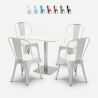 Horeca set met tafel 90x90 cm en 4 stoelen Just White Aanbod
