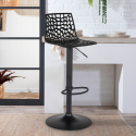 Verstelbare design barstoel met mat zwart onderstel Grand Soleil Spider Matt 